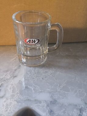A&W Mini Branded Clear Glass Mug with Handle